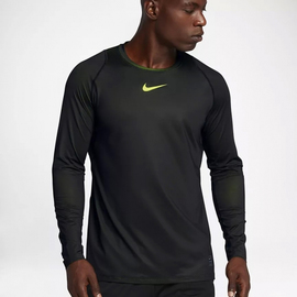 Лонгслив Nike Pro  Colorburst Mens Long Sleeve Volt Black, Фото № 3