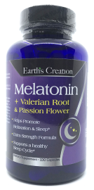 Мелатонін  3 mg + Valerian Root & Passion Flower 100 капсул 