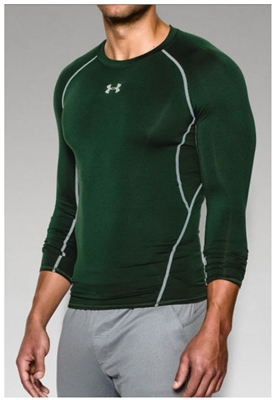 Компрессионная футболка Under Armour HeatGear Compression Long Sleeve Stealth Forest Green купить