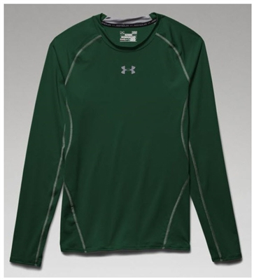 Компрессионная футболка Under Armour HeatGear Compression Long Sleeve Stealth Forest Green фото