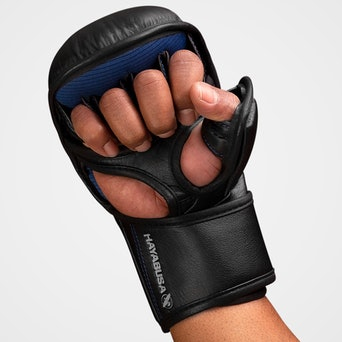 Гибридные перчатки для MMA Hayabusa T3 7oz Hybrid Gloves - Black Blue где купить