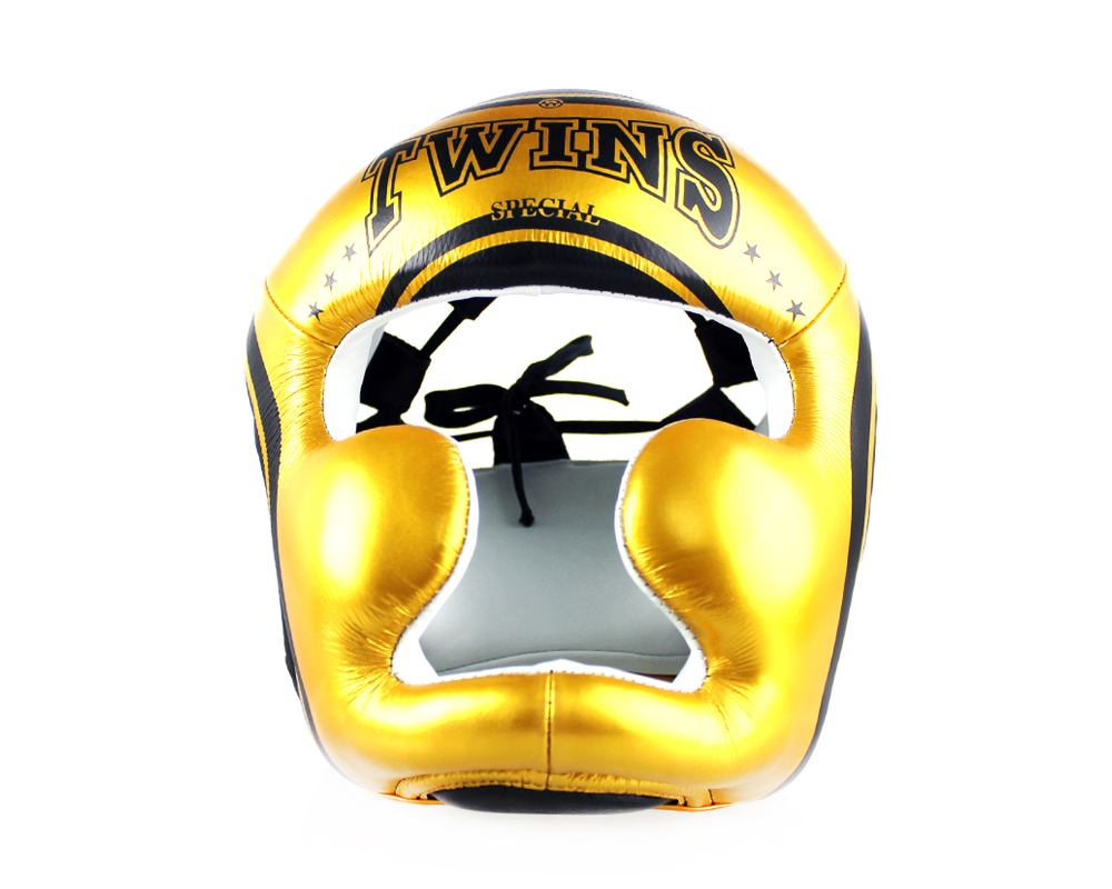 Боксерский шлем Twins Fancy FHGL3-TW4 Black Gold