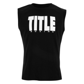 Sleeveless TITLE Boxing Iconic Block Muscle Tee Black White