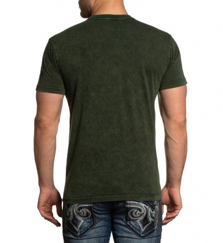 Affliction Abandon SS Tee Black Kelly Green Lava Tint T-shirt buy