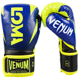 Боксерські рукавиці Venum Hammer Pro Velcro Nappa leather Loma Edition Blue Yellow