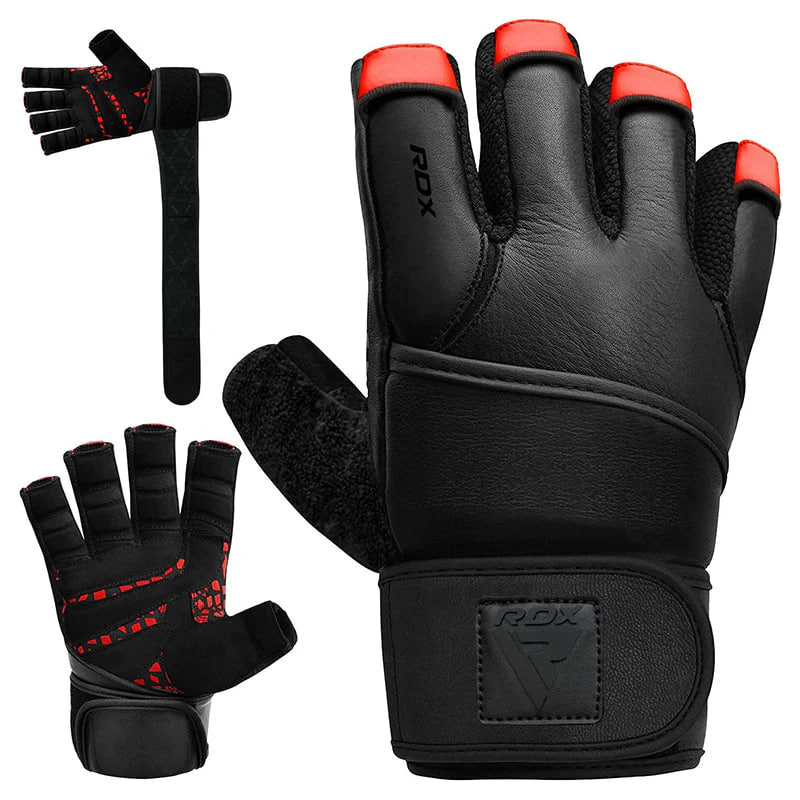 Рукавички для спортзалу RDX Gym Glove Micro Red Black купити