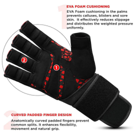 Перчатки для спортзала RDX Gym Glove Micro Red Black цена