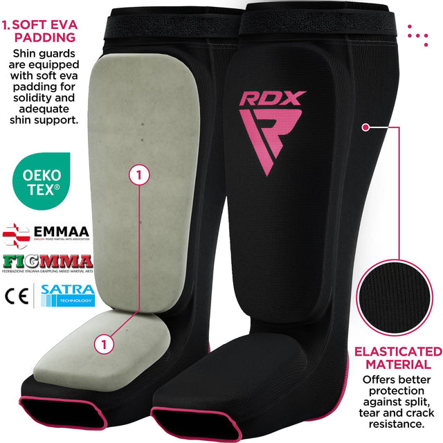 RDX Hosieri Shin Instep Guard Black Pink shin guard price