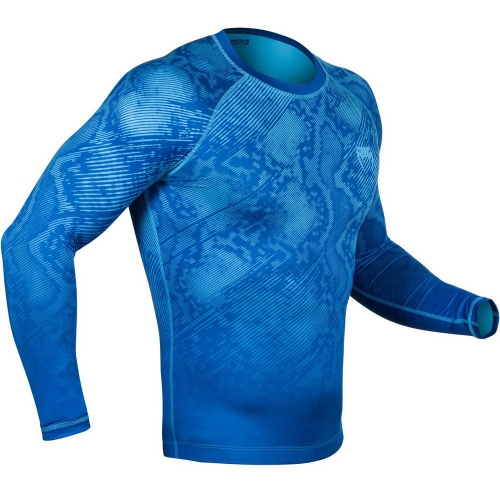 Компресійна футболка Venum Fusion Compression T-shirt Blue Long Sleeves ціна