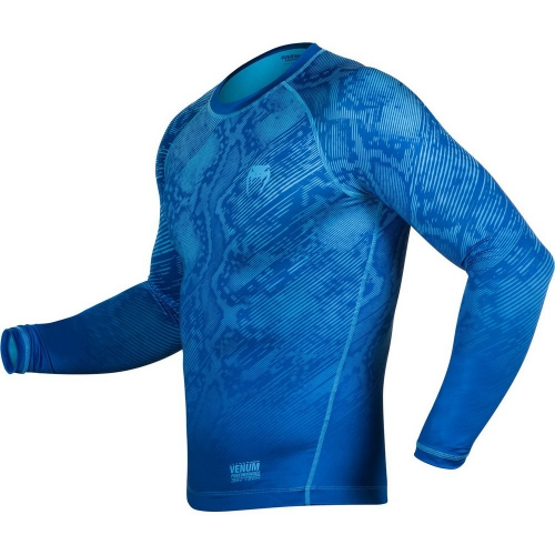 Компресійна футболка Venum Fusion Compression T-shirt Blue Long Sleeves оригінал