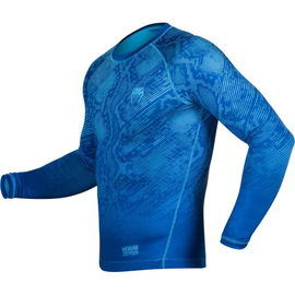 Компрессионная футболка Venum Fusion Compression T-shirt Blue Long Sleeves, Фото № 5