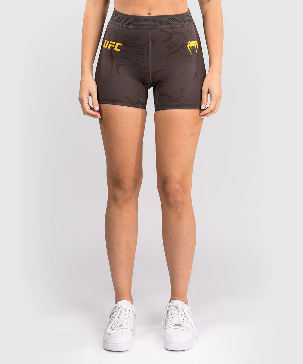 UFC Venum FIGHT WEEK 4.0 Womens Vale Tudo Shorts Dark Brown compression shorts