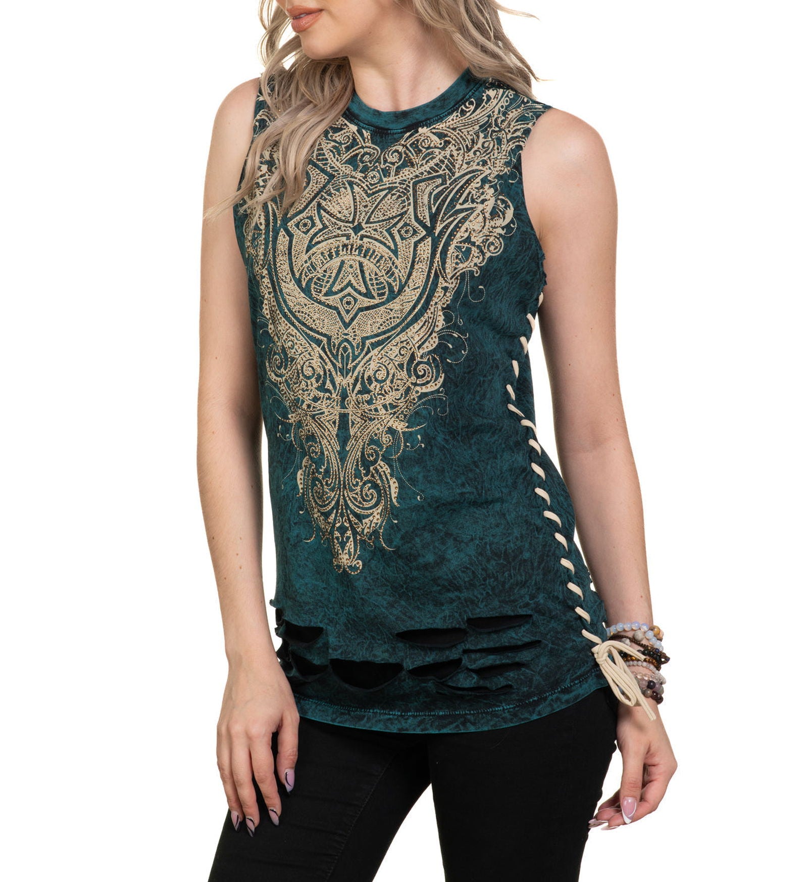 Жіноча майка Affliction Lorraine Sleeveless Baby Tee ціна