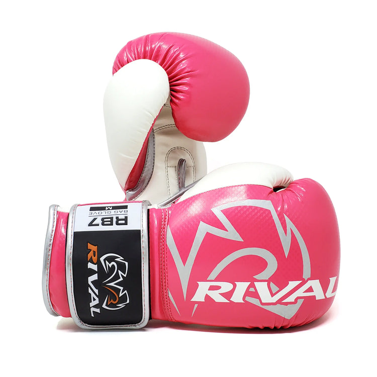 Boxing gloves Rival RB7 Fitness and Bag Glove Pink White