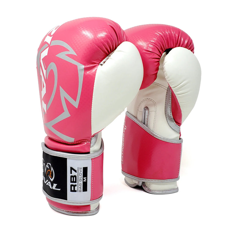 Боксерські рукавиці Rival RB7 Fitness and Bag Glove Pink White купити