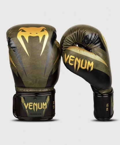 Боксерські рукавиці Venum Impact Boxing Gloves Khaki Gold купити