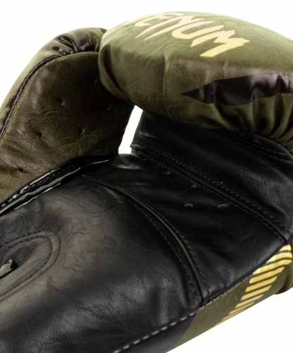 Боксерські рукавиці Venum Impact Boxing Gloves Khaki Gold оригінал