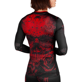 Жіночий рашгард Venum Santa Muerte 3.0 Long Sleeves Rashguard Black Red For Women, Фото № 3