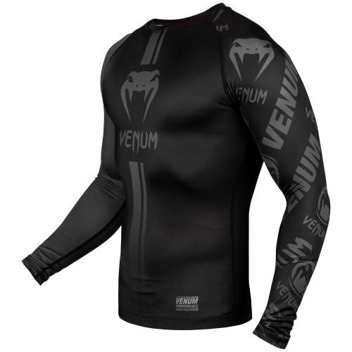 Рашгард Venum Logos Rashguard Long Sleeves Black Black купить