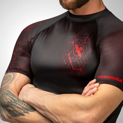 Hayabusa Geo Short Sleeve Rashguard Red photo