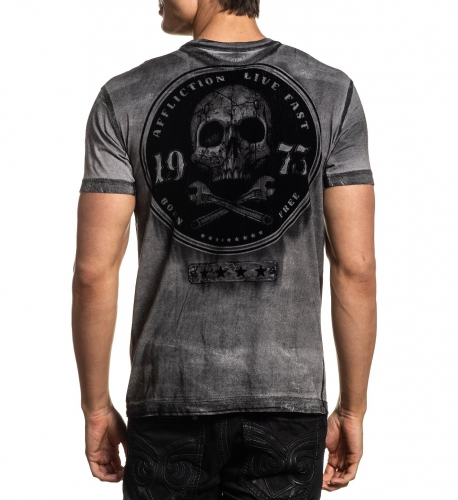 Футболка Affliction Garage Dusk SS Tee Silver фото