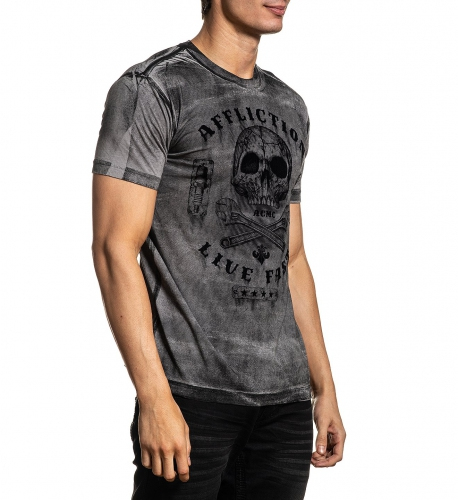 Футболка Affliction Garage Dusk SS Tee Silver купити