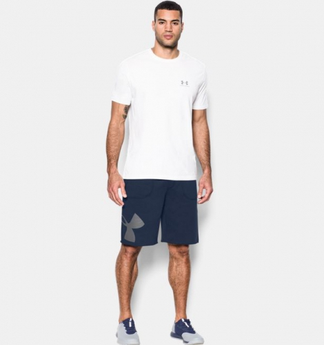 Шорты Under Armour Rival Fleece Exploded Logo Midnight Navy цена