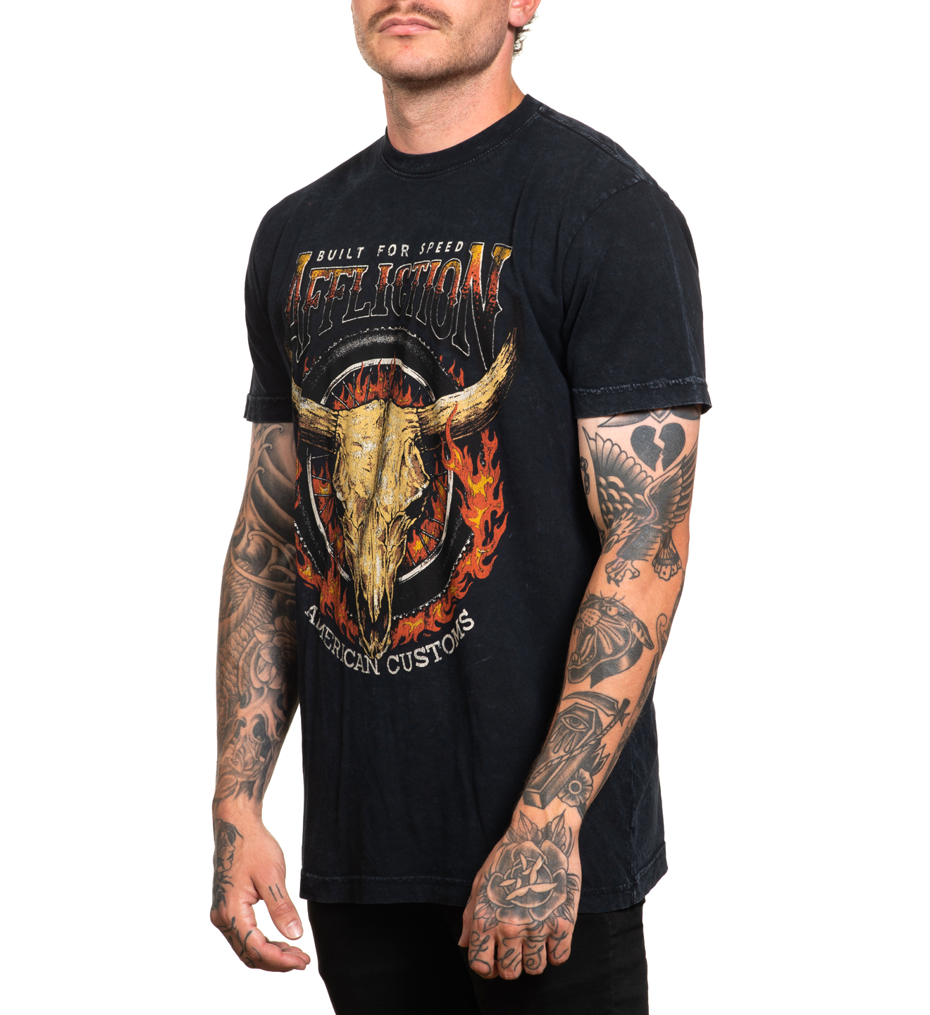 Футболка Affliction AC Midwest Run Black Lava Wash ціна