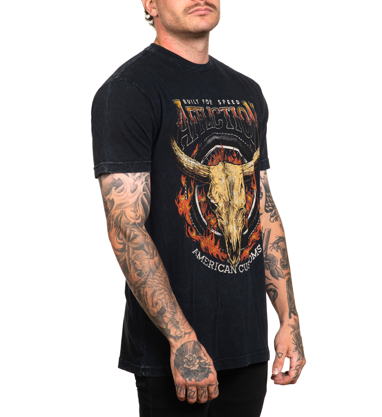 Футболка Affliction AC Midwest Run Black Lava Wash фото