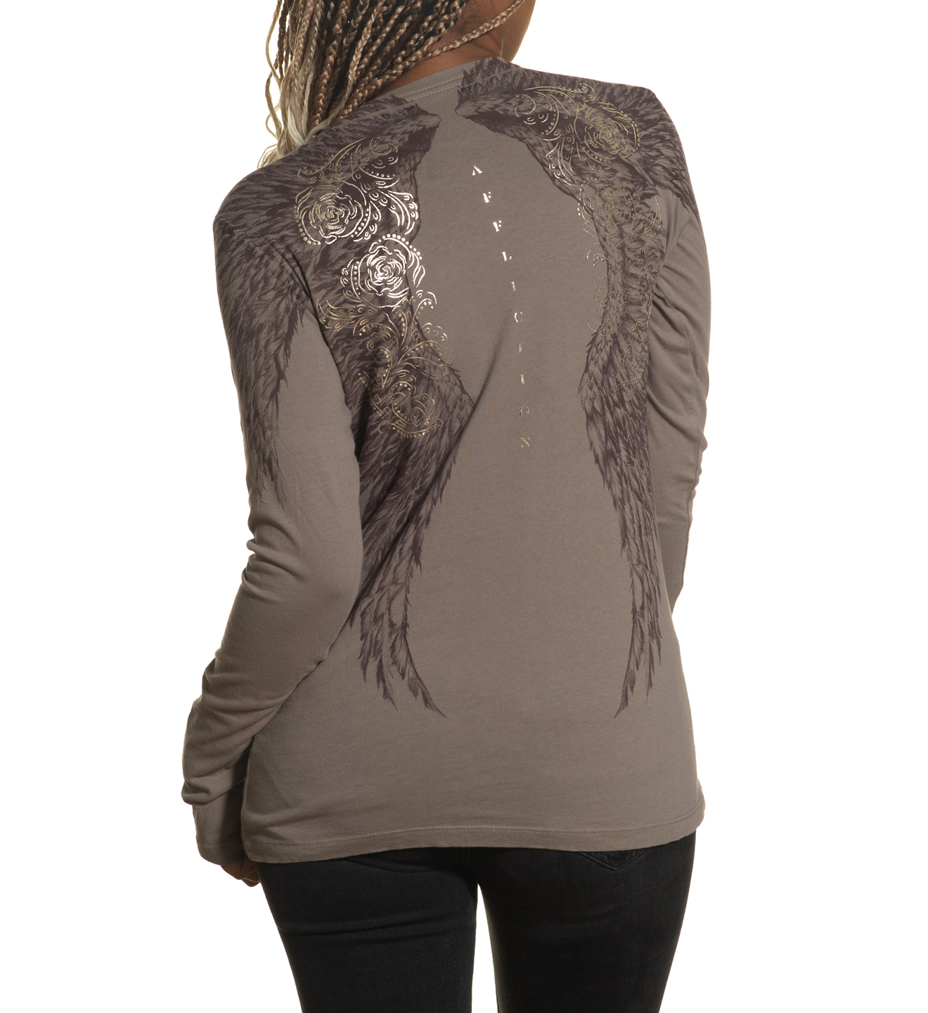 Жіночий лонгслів Affliction Danica Rose AW24263 Taupe купити