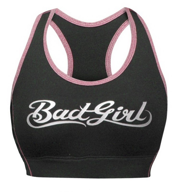 Топ женский спортивный Bad Girl Sports Bra Black Pink
