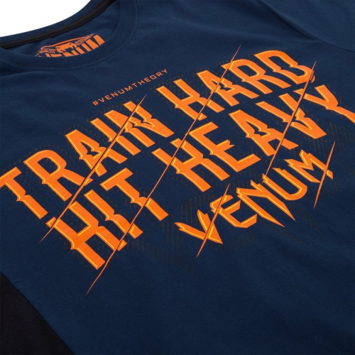 Футболка Venum Train Hard Hit Heavy T-Shirt Blue оригінал