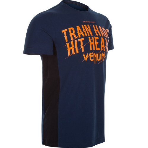 Футболка Venum Train Hard Hit Heavy T-Shirt Blue ціна