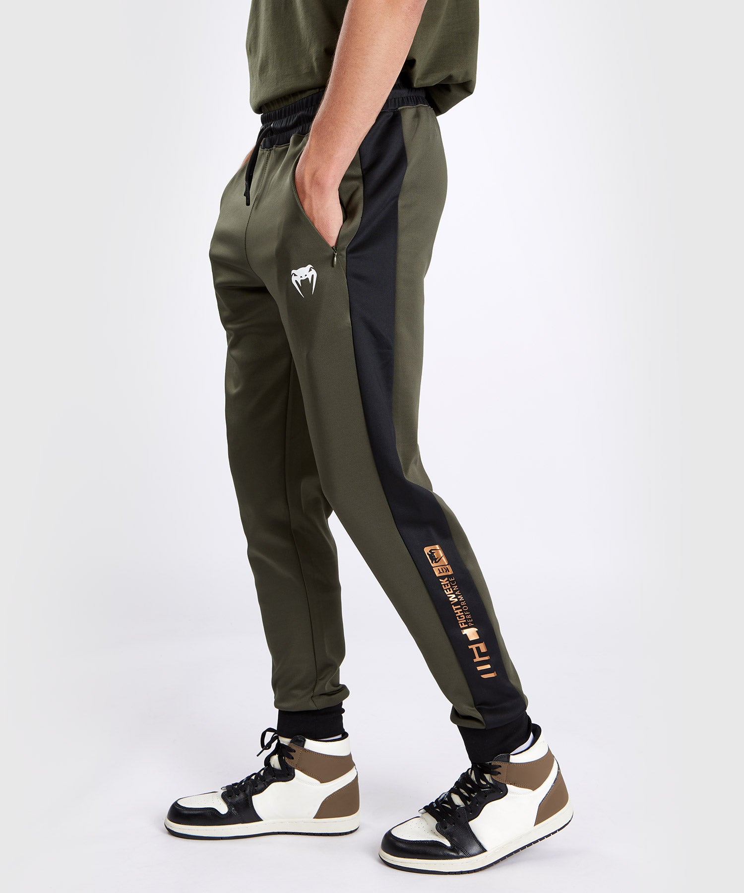 Venum UFC Adrenaline Fight Week Mens Performance Jogging Pants Khaki Bronze photo