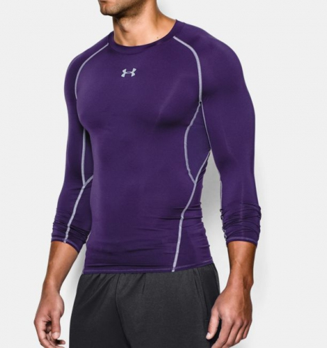 Компресійна футболка Under Armour HeatGear Compression Long Sleeve Stealth Purple ціна