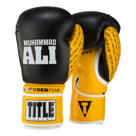 Боксерские перчатки Title Ali Infused Foam Training Gloves Black Yellow