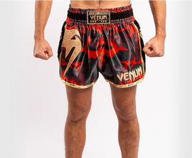 Шорты для тайского бокса Venum Giant Camo Muay Thai Shorts Black Red