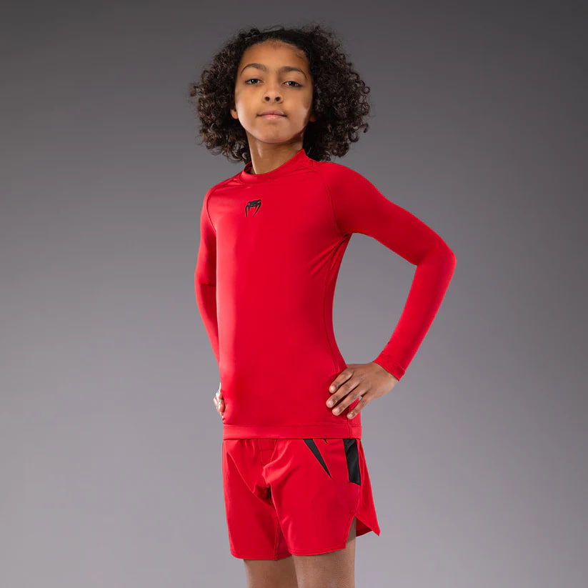 Детский рашгард Venum Contender Kids Rashguards Long Sleeves - Cherry Red фото