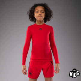Venum Contender Kids Rashguards Long Sleeves - Cherry Red