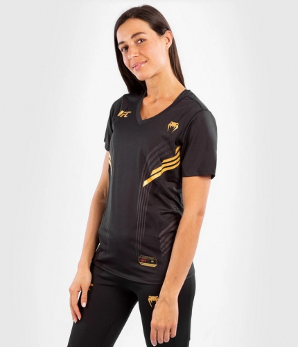 Женская футболка Venum Authentic UFC FightNight Dry Tech Black Gold цена