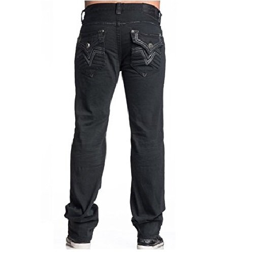 Джинсы Affliction Blake Vintage Black Relaxed Straight Denim купити