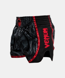 Шорты для тайского бокса Venum Phantom Muay Thai Shorts Black Red, Фото № 2