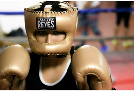 Шлем Cleto Reyes Redesigned Face Bar Headgear Gold, Фото № 3