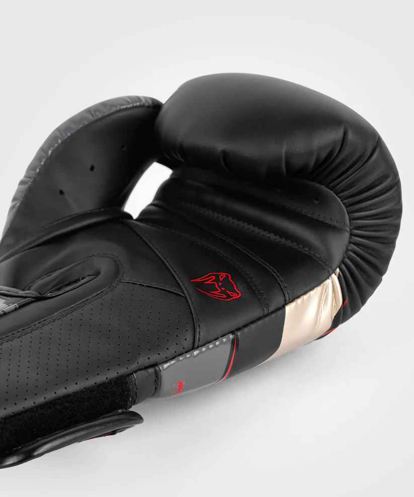Боксерські рукавички Venum Elite Evo Boxing Gloves - Black Gold Red фото