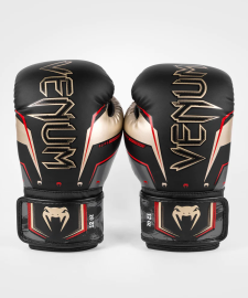 Боксерские перчатки Venum Elite Evo Boxing Gloves - Black Gold Red, Фото № 2