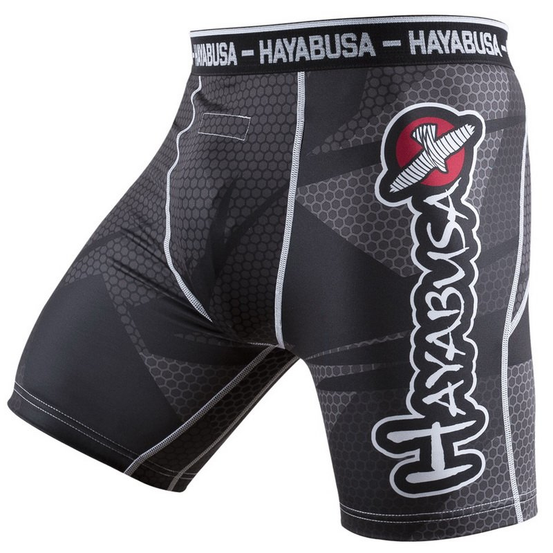 Компрессионные шорты Hayabusa Metaru 47 Silver Compression Shorts Black