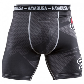 Компрессионные шорты Hayabusa Metaru 47 Silver Compression Shorts Black, Фото № 3