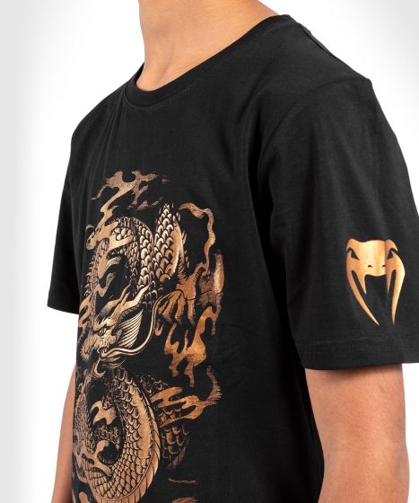 Детская футболка Venum Dragons Flight Kids T-Shirt Black Bronze цена