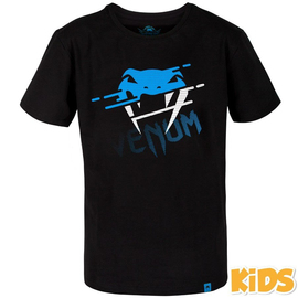 Дитяча футболка Venum Tornado Kids T-shirt Black Cyan