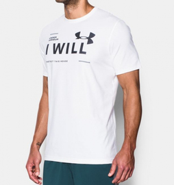Футболка Under Armour I Will T-Shirt Charged Cotton White, Фото № 3